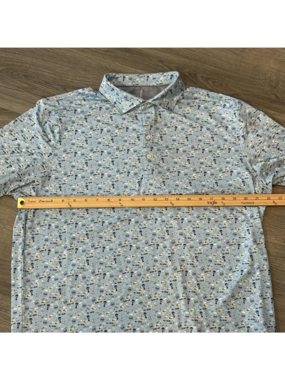 Johnnie-O Featherweight Polo Shirt Mens L Gulf Blue Air Mailed Golf Performance